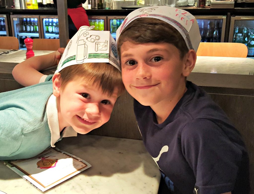 boys at table pizza express